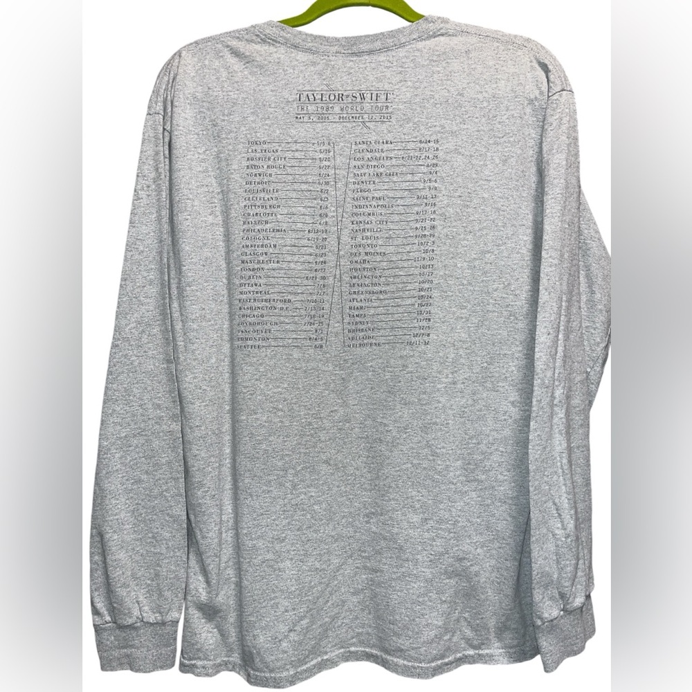 Taylor Swift “ The 1989 world tour” 2015 long sleeve gray T-shirt - Picture 2 of 11